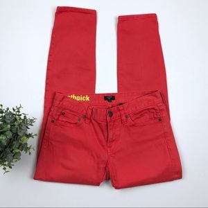 J. Crew Coral Toothpick Skinny Jeans
